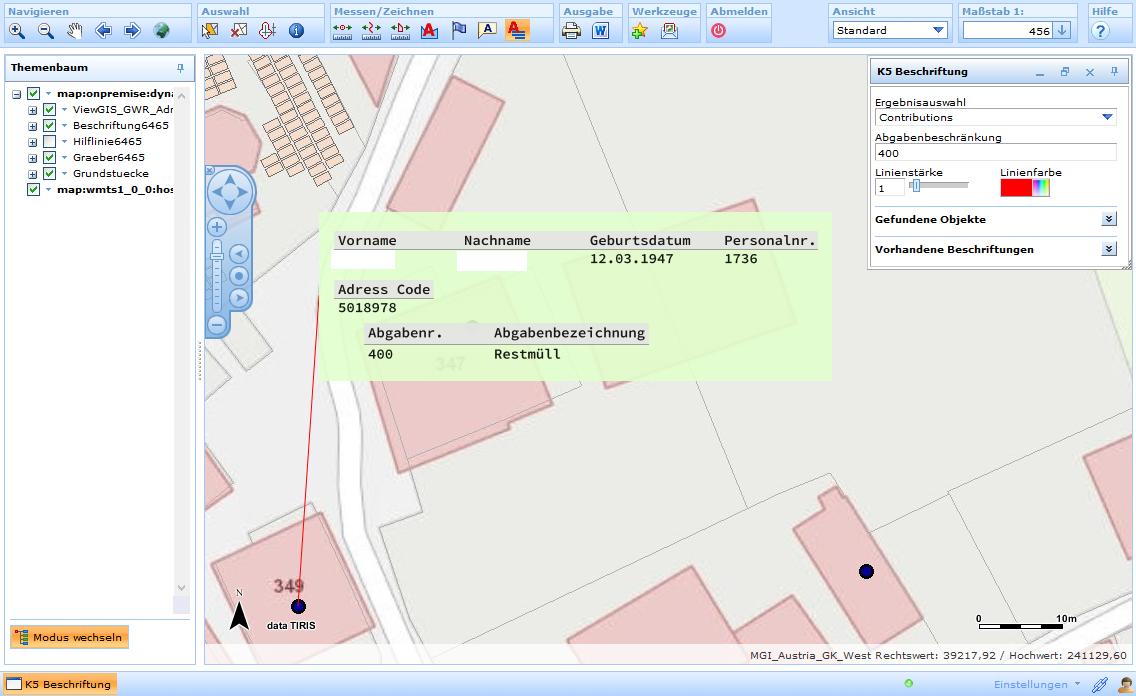 K5 Beschriftung mit Abgabenbeschränkung