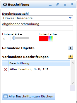 Vorhandene Beschriftungen im WebOffice html client