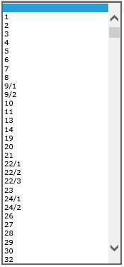 Umfangreiche Auswahlwerteliste Umfangreiche Auswahlwerteliste