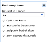 Routingoptionen