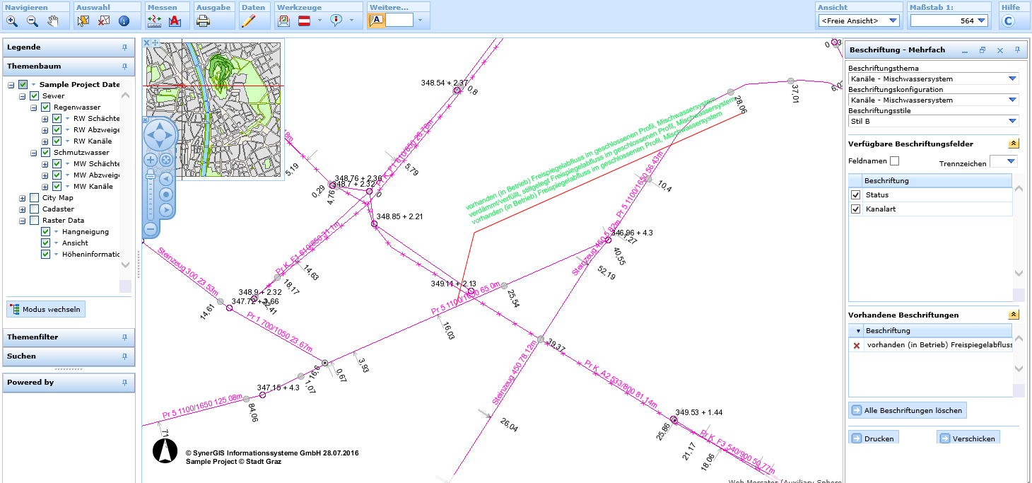 Beschriftung mehrerer Objekte im WebOffice html Client