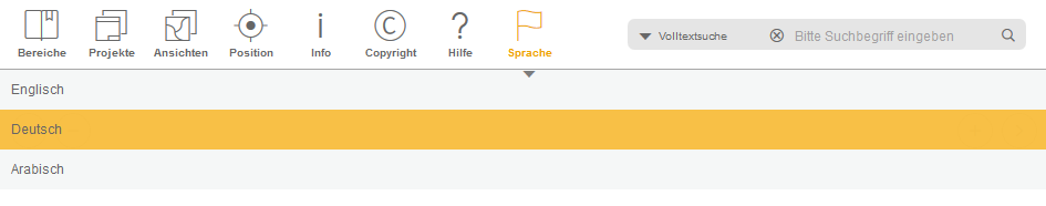 Sprachauswahl im WebOffice mobile Client
