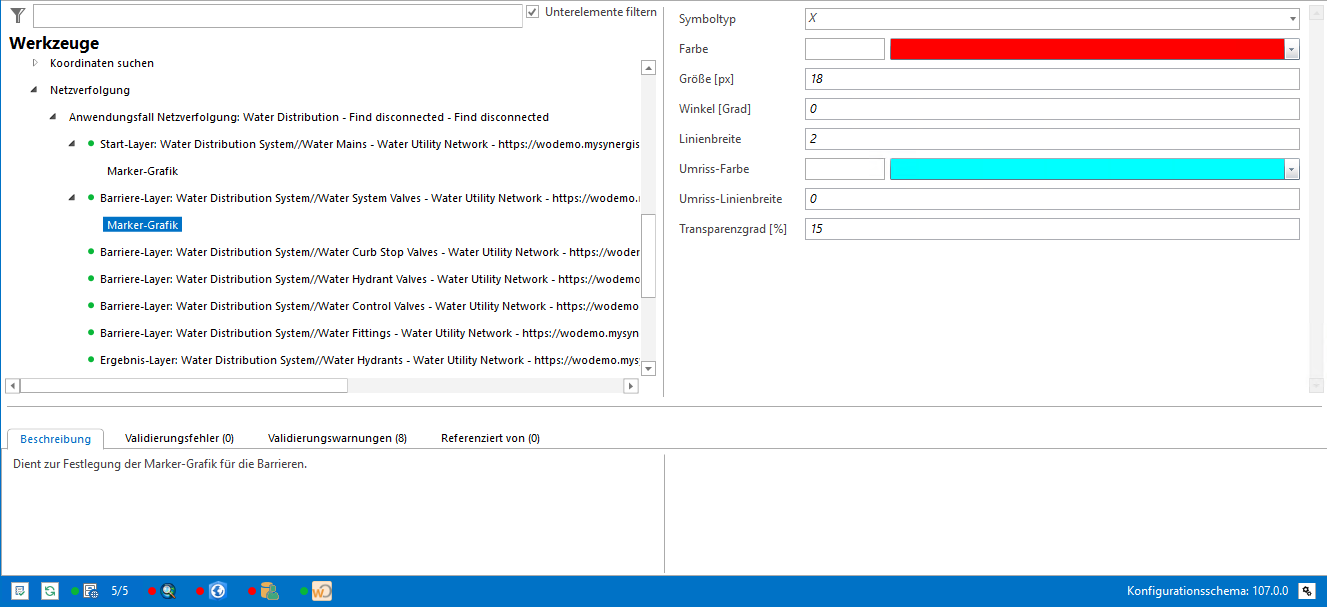 Barriere-Layer, Marker-Grafik Barriere-Layer, Marker-Grafik
