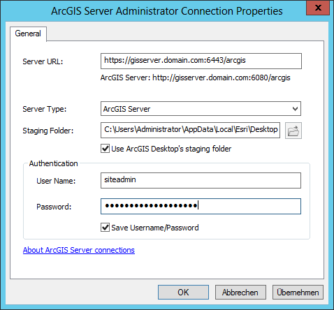 ArcGIS Server-Verbindungen