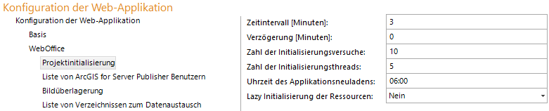 Konfiguration der Projektinitialisierung