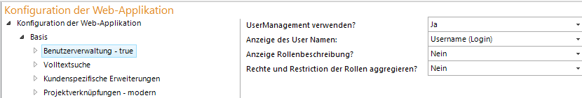 Konfiguration der Benutzerverwaltung