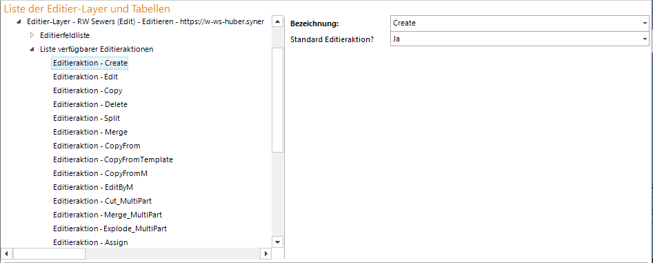 Konfiguration der Editieraktion