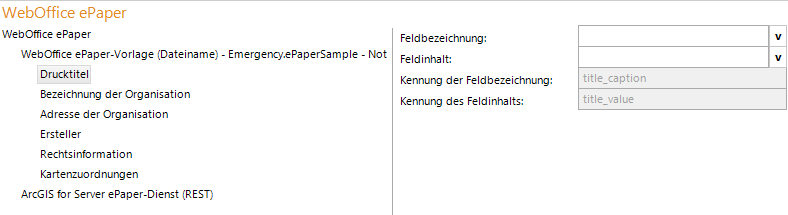 Konfiguration ePaper Drucktitel