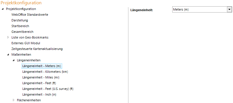 Konfiguration - Längeneinheiten