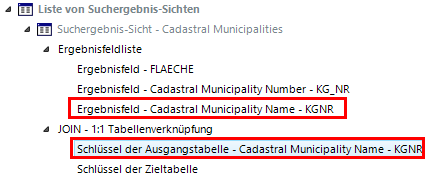 Ergebnisfeld der Ausgangstabelle/Layer