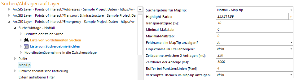 Konfiguration MapTip