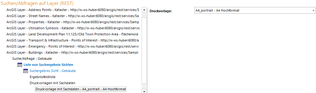 Druckvorlagen mit Sachdaten Konfiguration