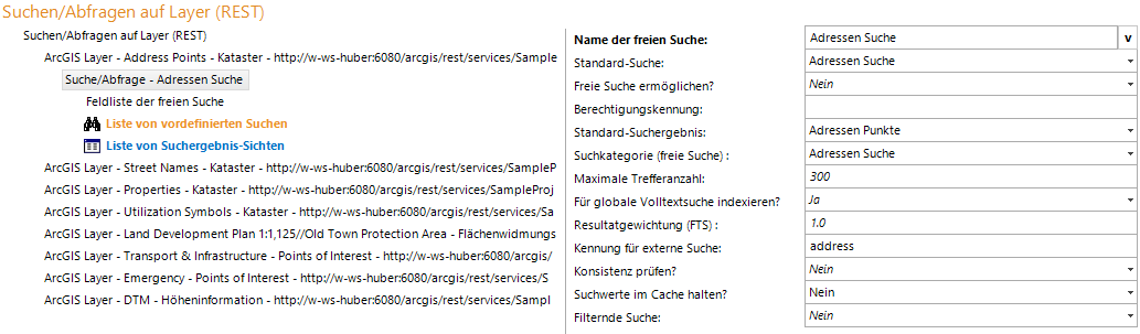 Konfiguration Suche/Abfrage Konfiguration Suche/Abfrage