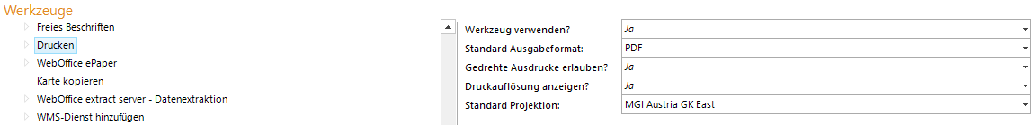 Konfiguration Drucken