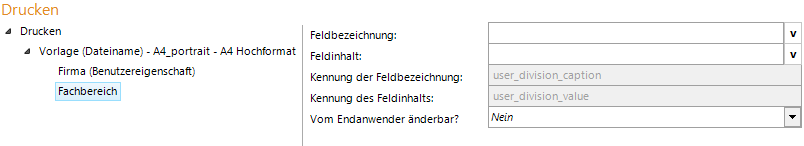 Konfiguration Fachbereich