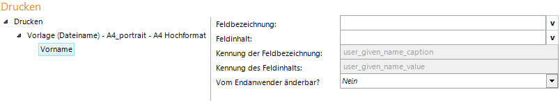 Konfiguration Vorname