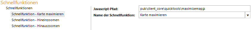 Konfiguration der Schnellfunktionen
