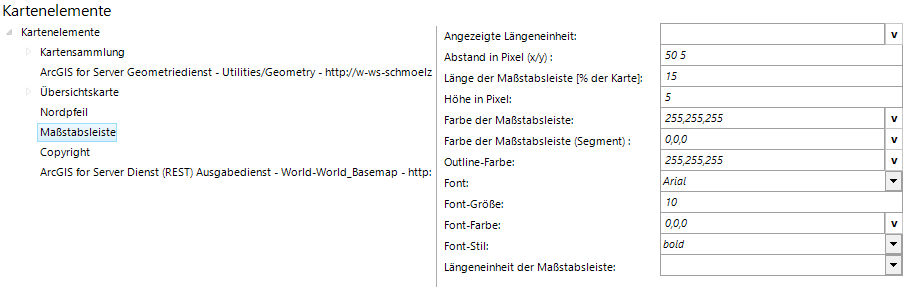 Konfiguration Maßstabsleiste Konfiguration Maßstabsleiste