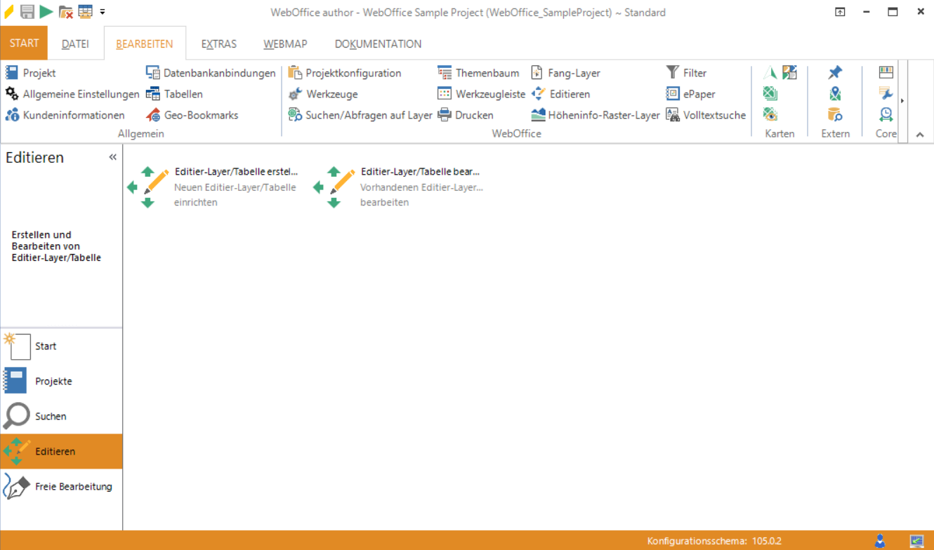 WebOffice author Stapelmenü Editieren