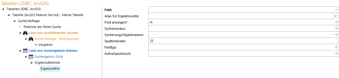Liste von Suchergebnis-Sichten