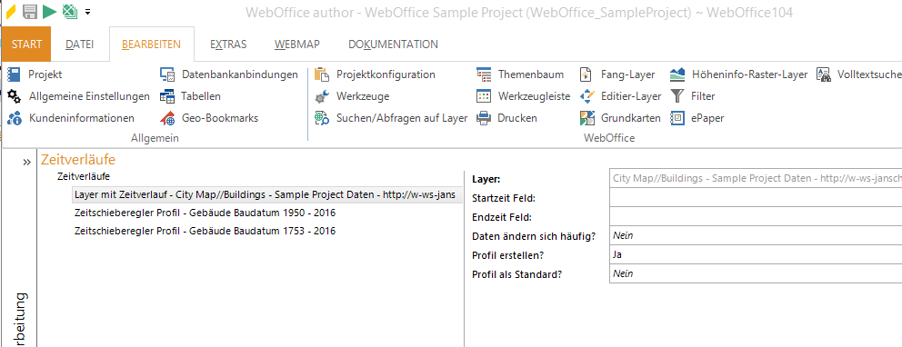 Konfiguration eines Layers mit Zeitverlauf Konfiguration eines Layers mit Zeitverlauf