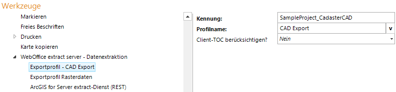 Konfiguration Exportprofil