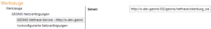 Konfiguration - GEONIS Nettrace-Service