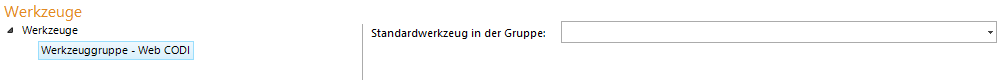 Konfiguration - Werkzeuggruppe Web CODI