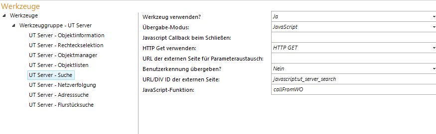 Konfiguration - UT Server - Suche