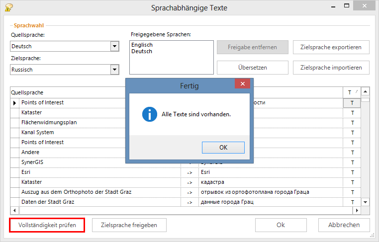 Vollständigkeit prüfen