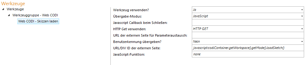 Konfiguration - Web CODI Skizzen laden Konfiguration - Web CODI Skizzen laden