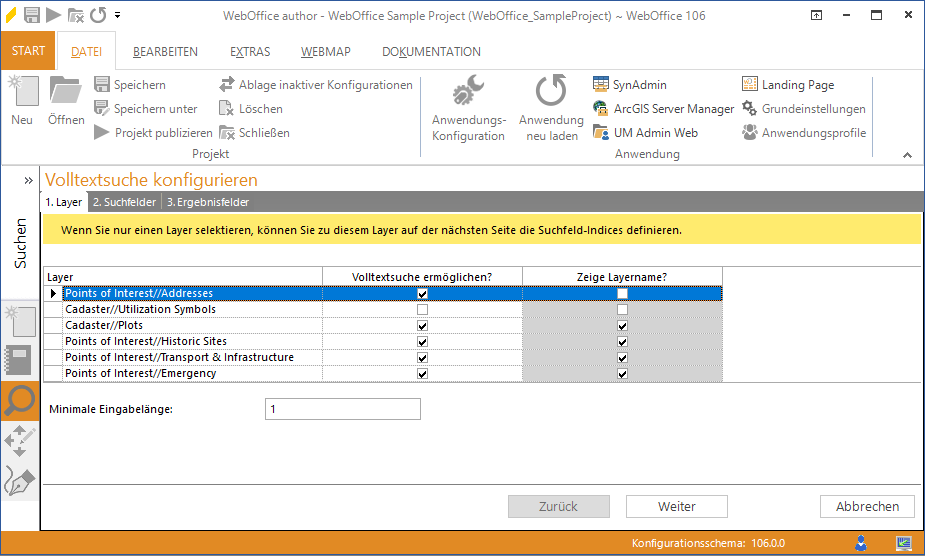 Assistent Volltextsuche - Layer