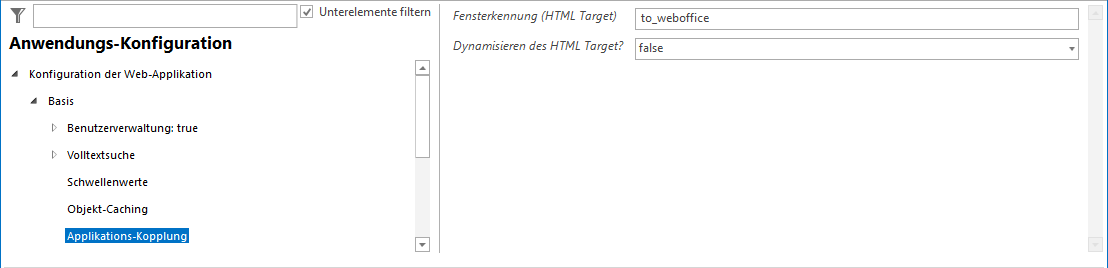 Konfiguration der Applikationskopplung