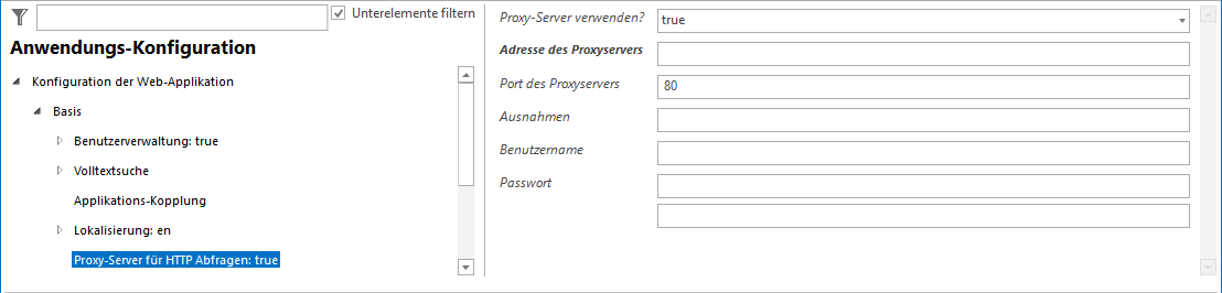 Konfiguration - Proxy-Server für HTTP Anfragen 