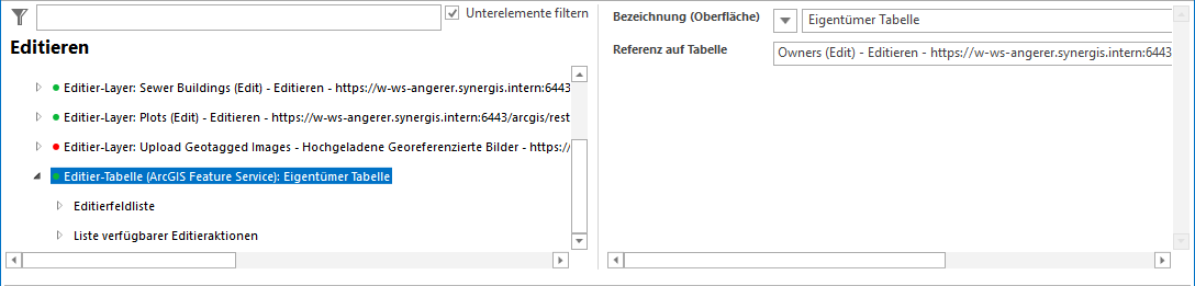 Konfiguration einer Editier-Tabelle