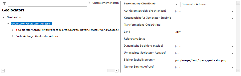 Geolocators - Konfigurationsparamter Geolocators - Konfigurationsparamter