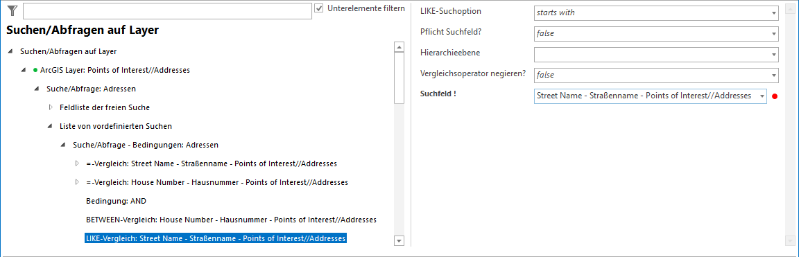 Konfiguration LIKE Vergleich