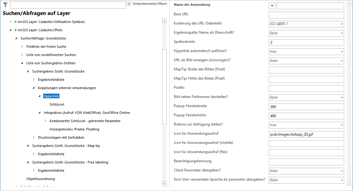 Hyperlink - SynerGIS URL Integrator Konfiguration