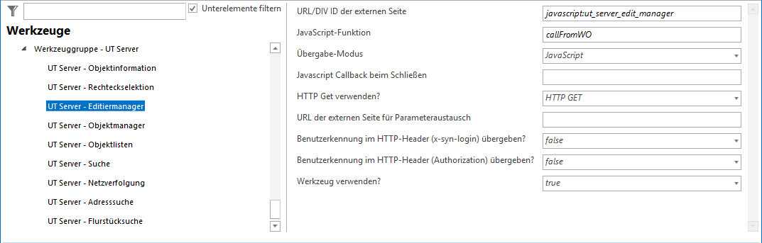 Konfiguration - UT Server - Editiermanager Konfiguration - UT Server - Editiermanager