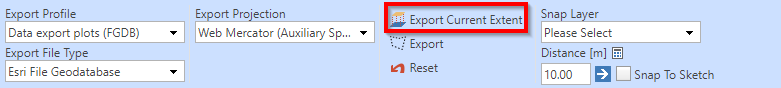 Data export the current extent