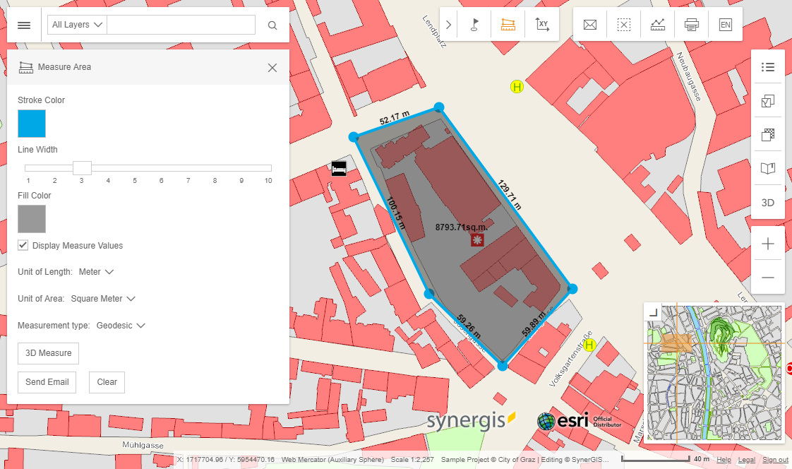 Measure Area with style dialogue in the WebOffice flex client