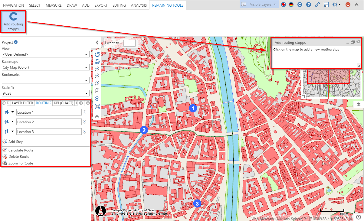 Custom tool add routing stops in the WebOffice core client Custom tool add routing stops in the WebOffice core client