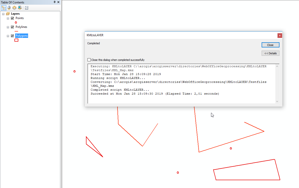 Geoprosessing result