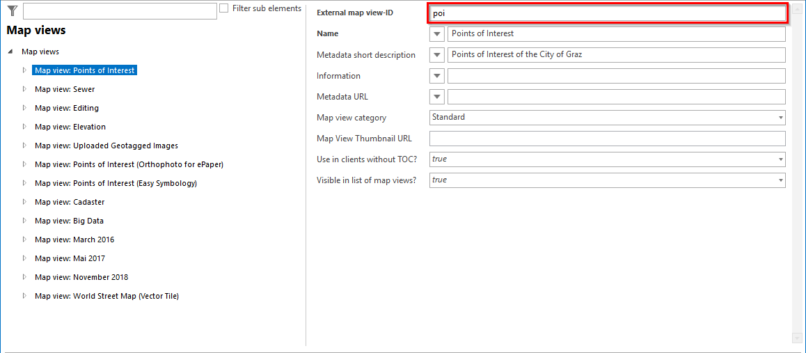 map views - External map view-ID