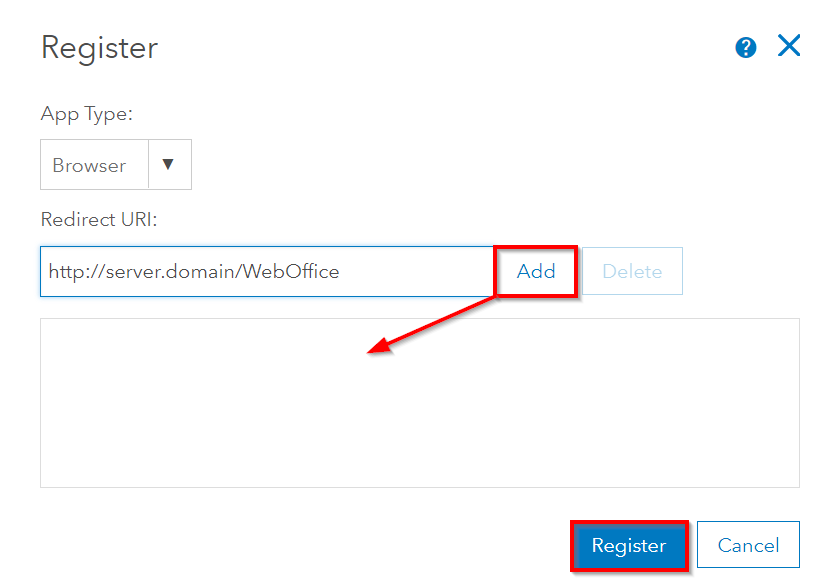 Registering the application with redirection URI to your Weboffice Application Registering the application with redirection URI to your Weboffice Application
