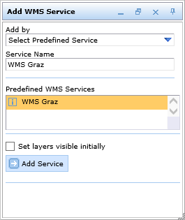 WMS Service from a predefined list