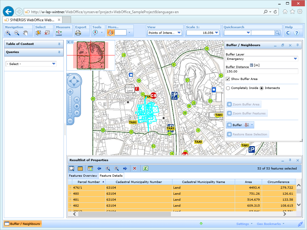 A selection of features provide the basis for a buffer operation A selection of features provide the basis for a buffer operation
