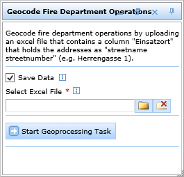 Geoprocessing tool dialog example Geoprocessing tool dialog example