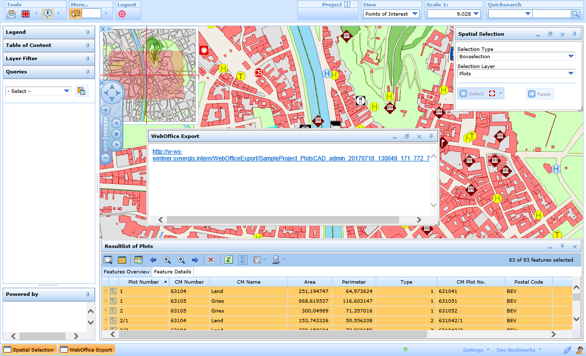 Datenexport aus dem Suchergebnis (HTML Client)