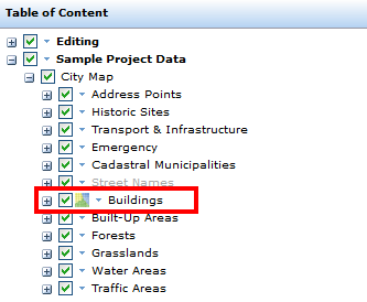 Symbol for the "Simple Thematic Mapping" functionality within the table of contents Symbol for the "Simple Thematic Mapping" functionality within the table of contents